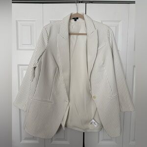 Express White Pinstripe Blazer, Size XL